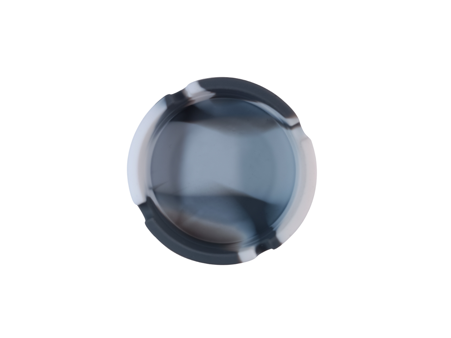 Cendrier rond camouflage gris et blanc en silicone