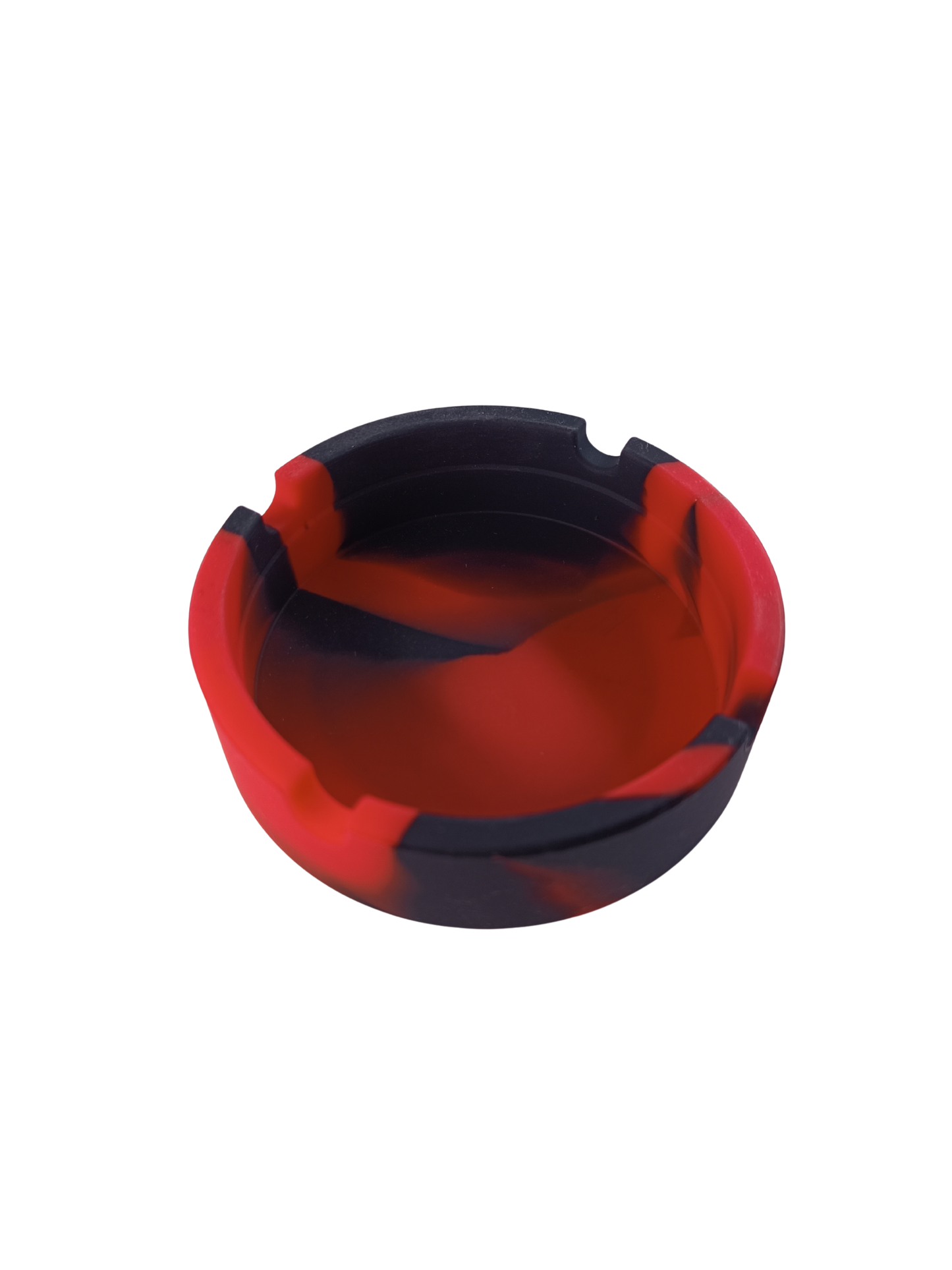 Cendrier camouflage rouge et noir en silicone