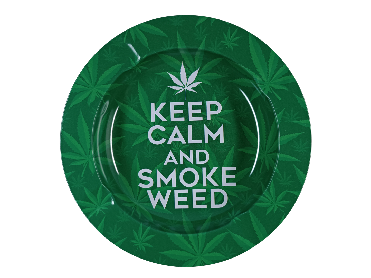 Cendrier vert en métal Keep Calm and Smoke Weed