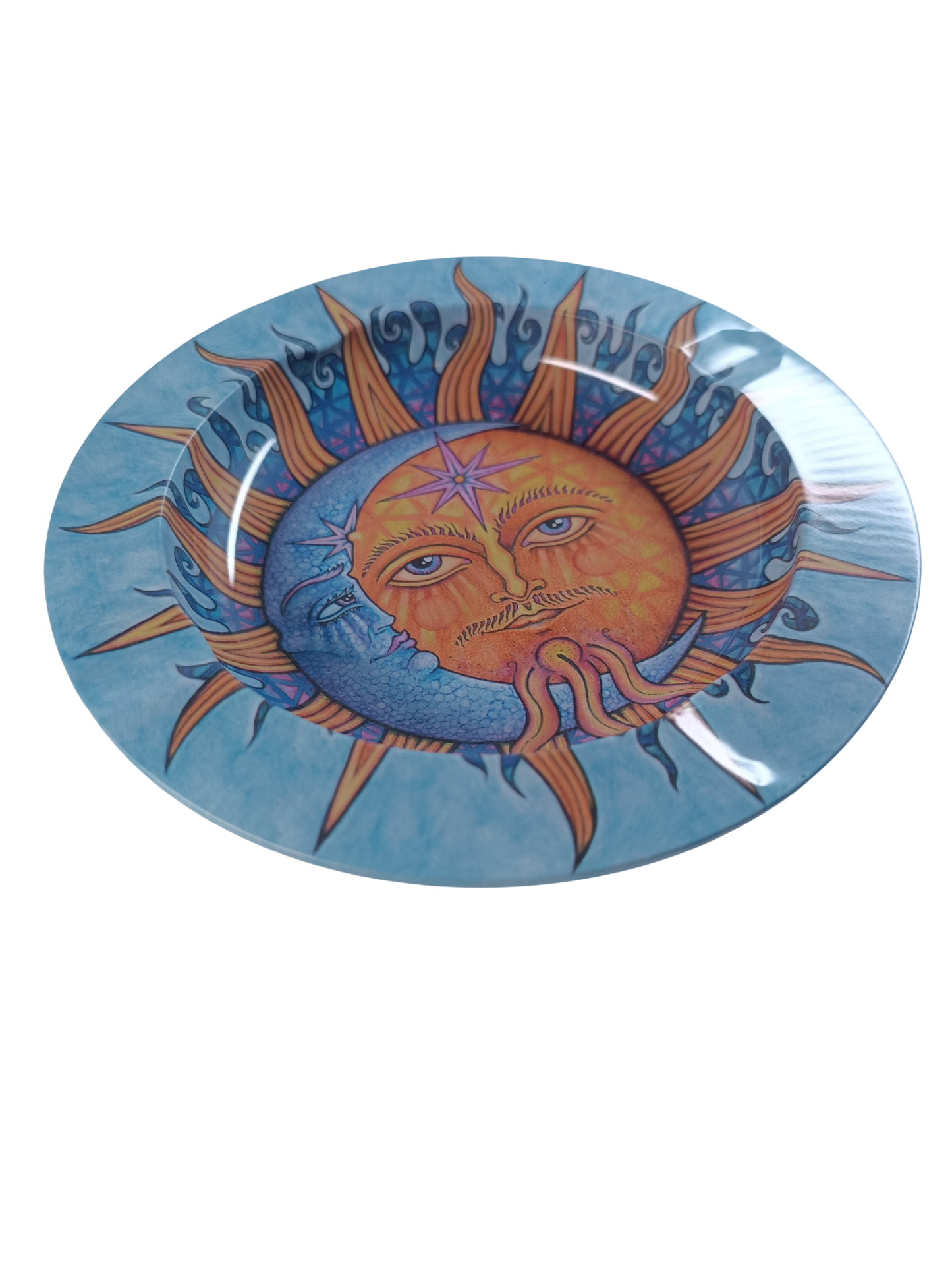 Cendrier Soleil & Lune Symbolique en métal