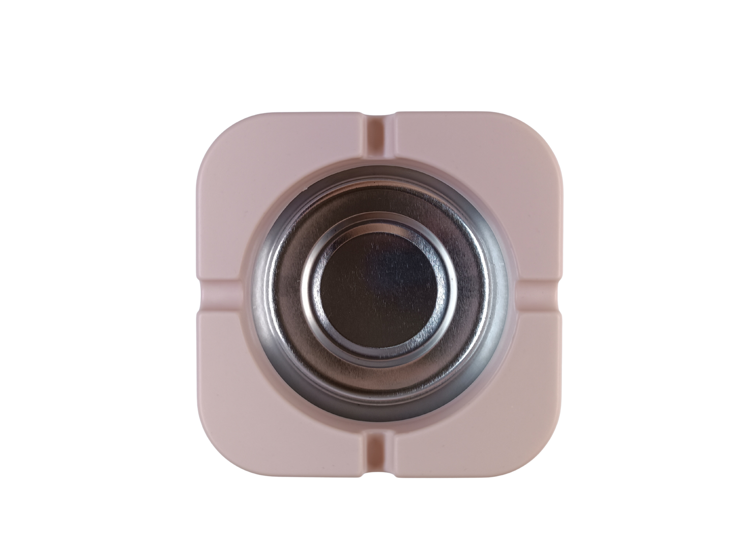 Cendrier Design Carré Rose en Métal et Plastique