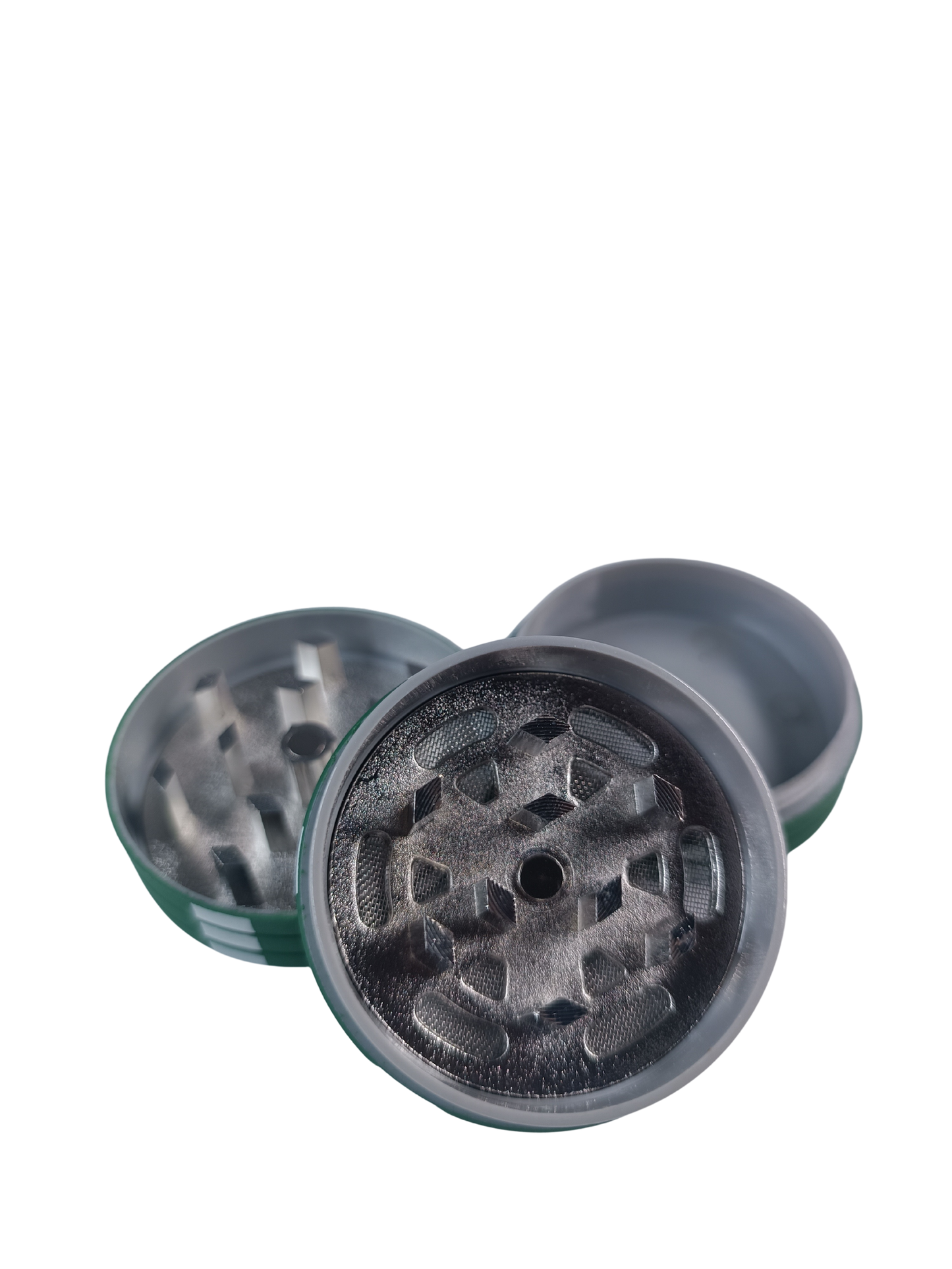 Grinder métal jeton de casino vert avec récupérateur de pollen
