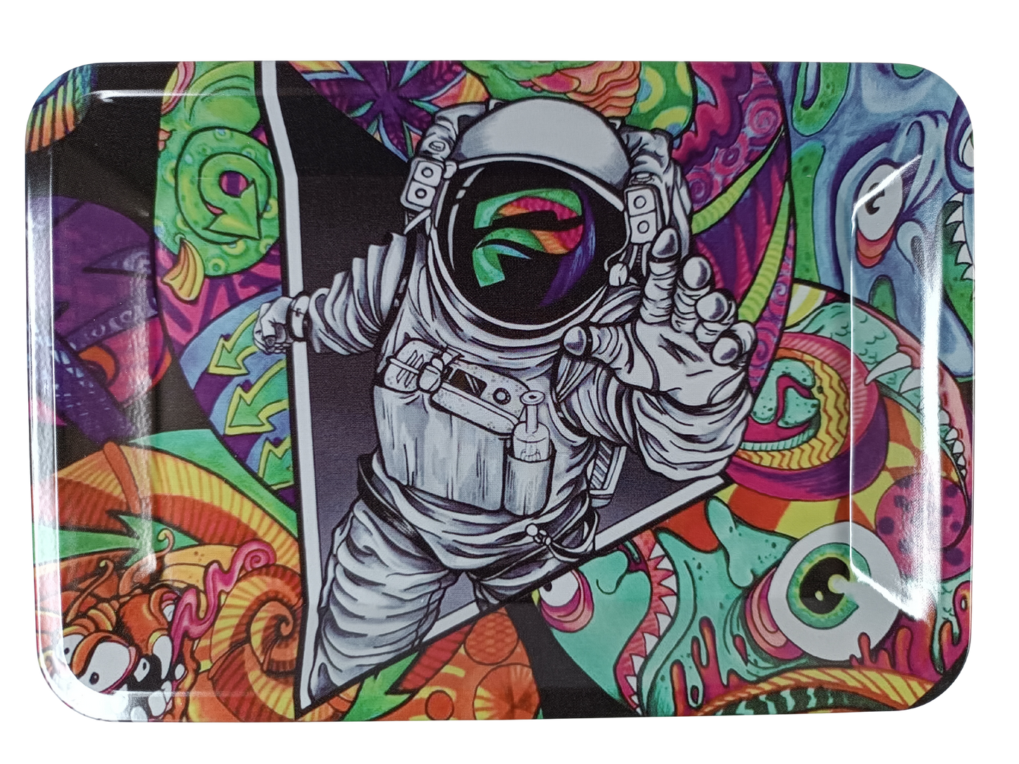 Plateau à Rouler Astronaute Psychédélique Flashy
