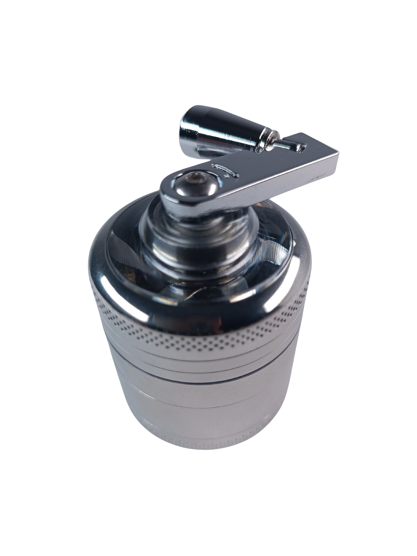 Grinder moulin argenté chrome 3 niveaux avec récupérateur de pollen
