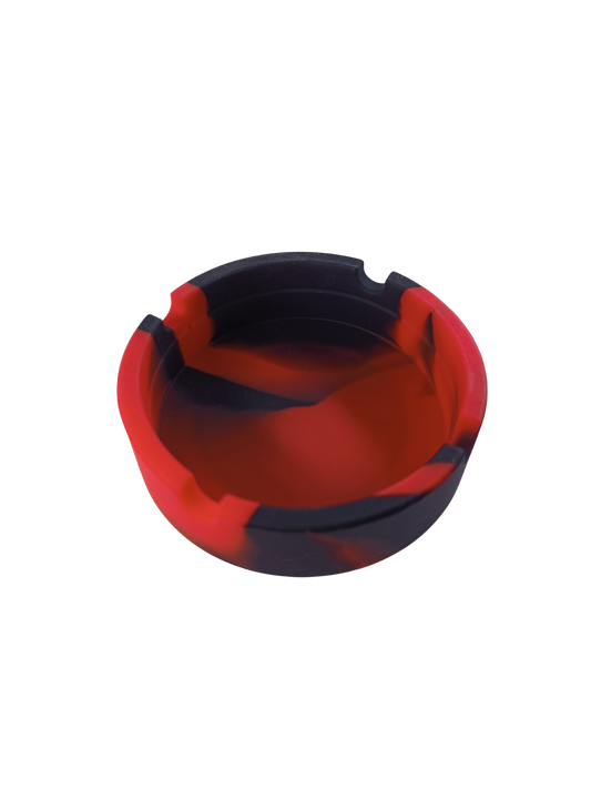 Cendrier camouflage rouge et noir en silicone