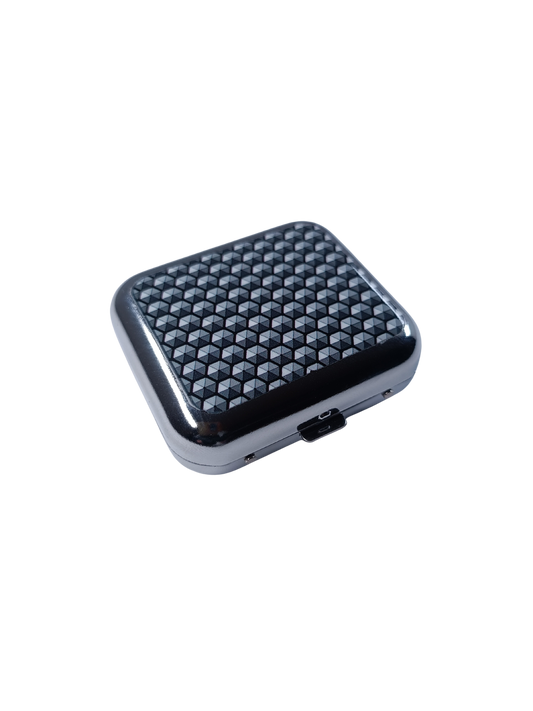 Cendrier de poche en métal motif géométrique