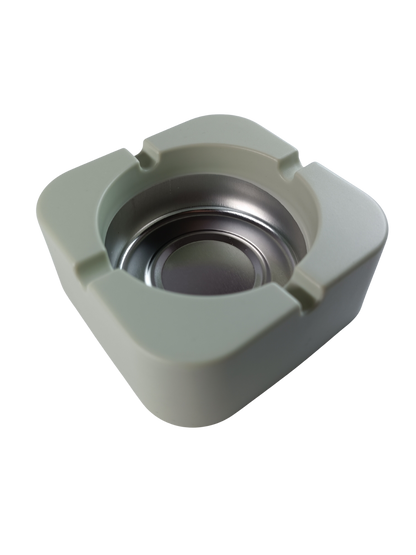 Cendrier Carré Vert Pomme Pâle – Métal et Plastique