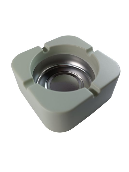 Cendrier Carré Vert Pomme Pâle – Métal et Plastique