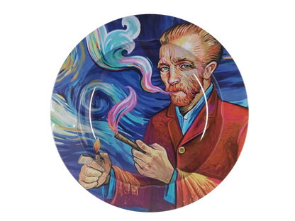 Cendrier Psychédélique art surréaliste Portrait d’un Fumeur en métal