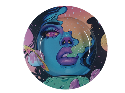 Cendrier Psychédélique Cosmic Stoner Girl en métal