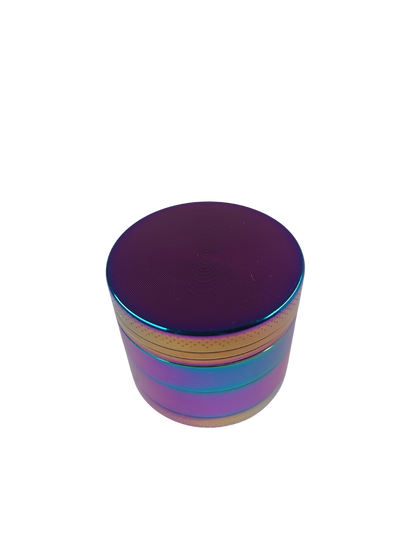 Grinder métal violet arc en ciel 3 parties avec récupérateur de pollen