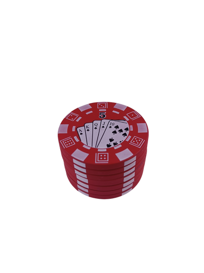 Grinder métal jeton de casino rouge avec récupérateur de pollen