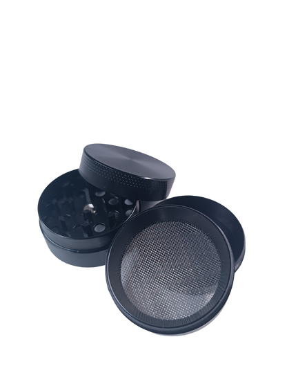 Grinder métal noir avec récupérateur de pollen 3 niveaux