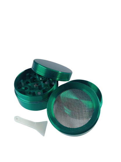 Grinder en métal vert 3 parties avec récupérateur de pollen