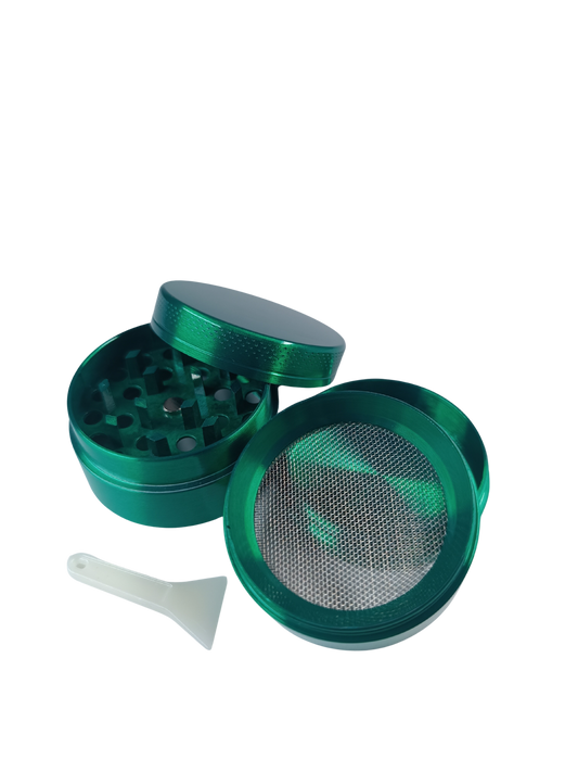 Grinder en métal vert 3 parties avec récupérateur de pollen
