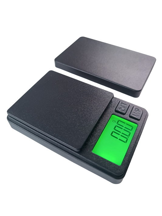 Pèse de précision électronique compacte noire avec couvercle
