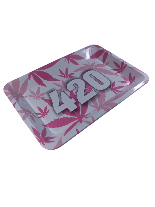 Plateau à Rouler Weed Life 420 Rose et Blanc