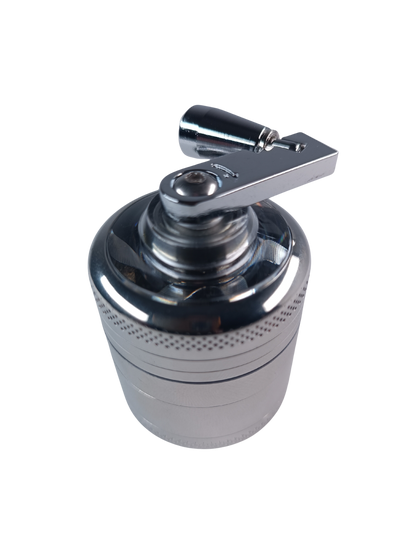 Grinder moulin argenté chrome 3 niveaux avec récupérateur de pollen